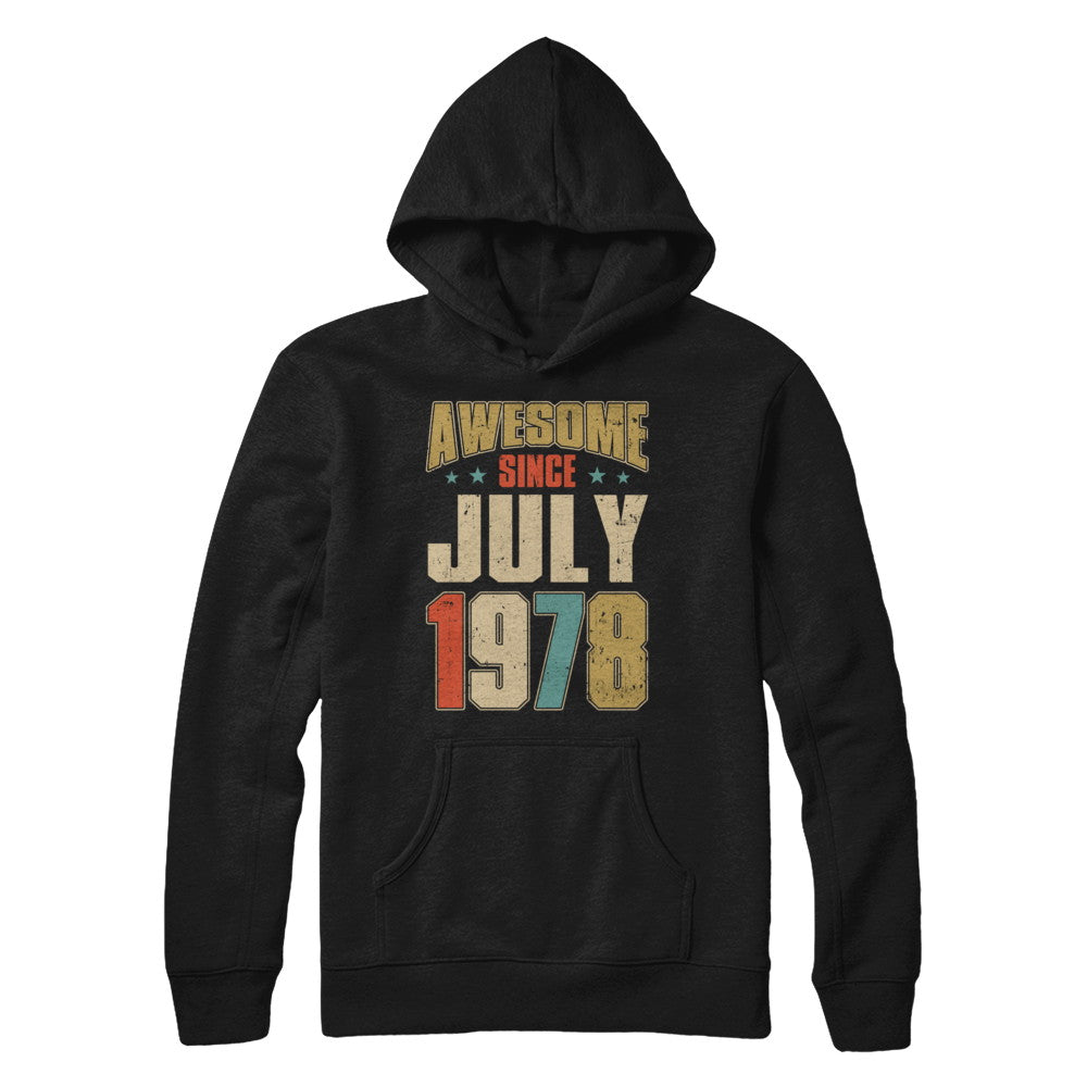Vintage Retro Awesome Since July 1978 44th Birthday T-Shirt & Hoodie | Teecentury.com