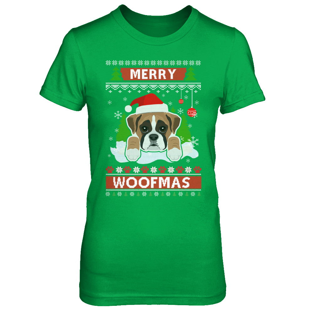 Boxer Merry Woofmas Ugly Christmas Sweater T-Shirt & Sweatshirt | Teecentury.com