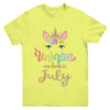 Cute Unicorns Are Born In July Birthday Gift Youth Youth Shirt | Teecentury.com