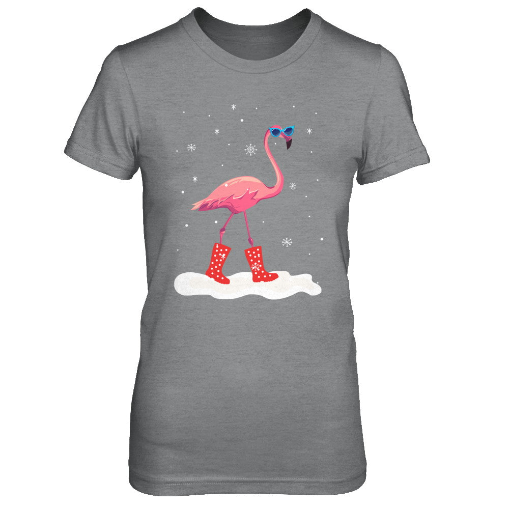 Flamingo With Rubber Boots Snow T-Shirt & Hoodie | Teecentury.com