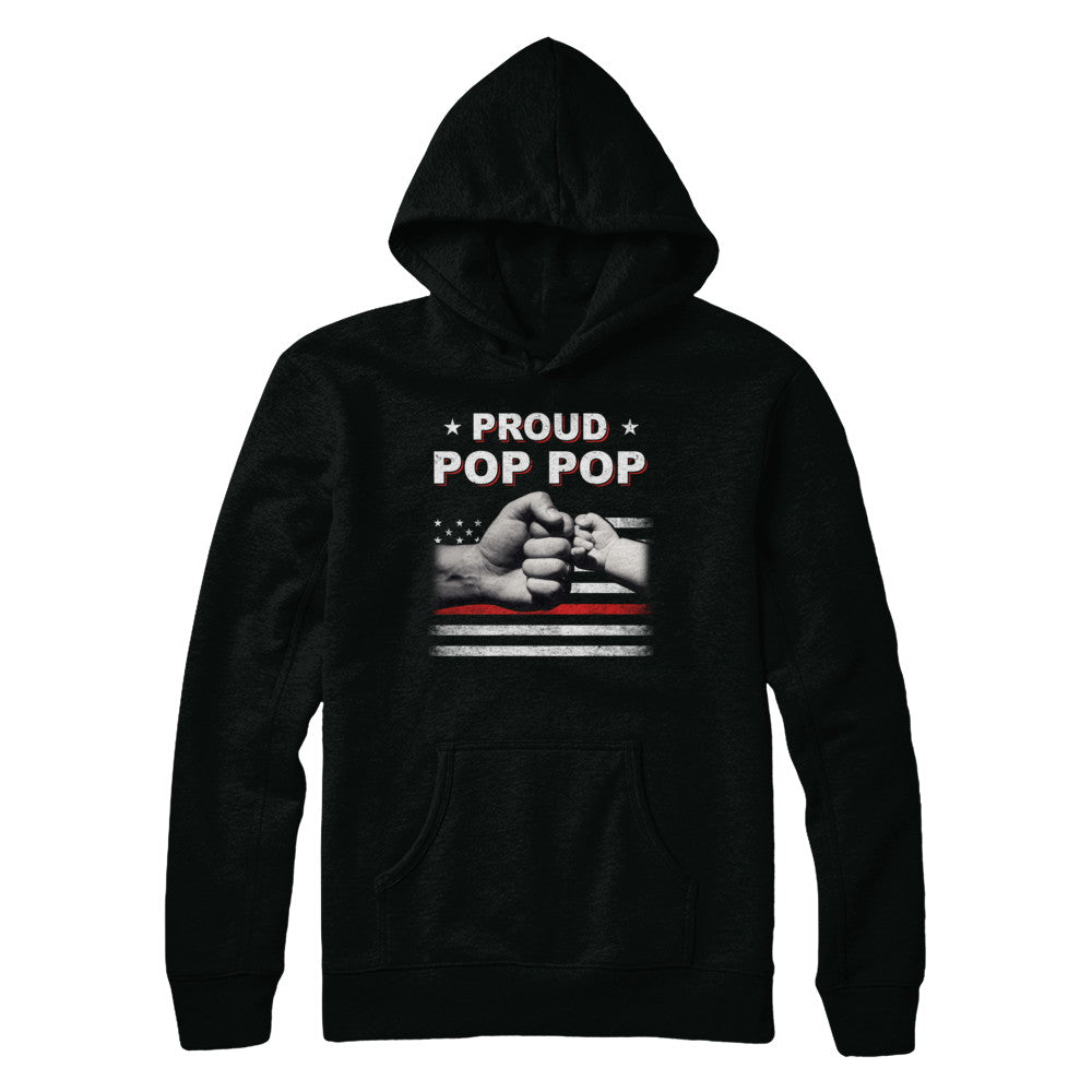Proud Pop Pop Fireman Firefighter Thin Red Line Flag Fathers Day T-Shirt & Hoodie | Teecentury.com