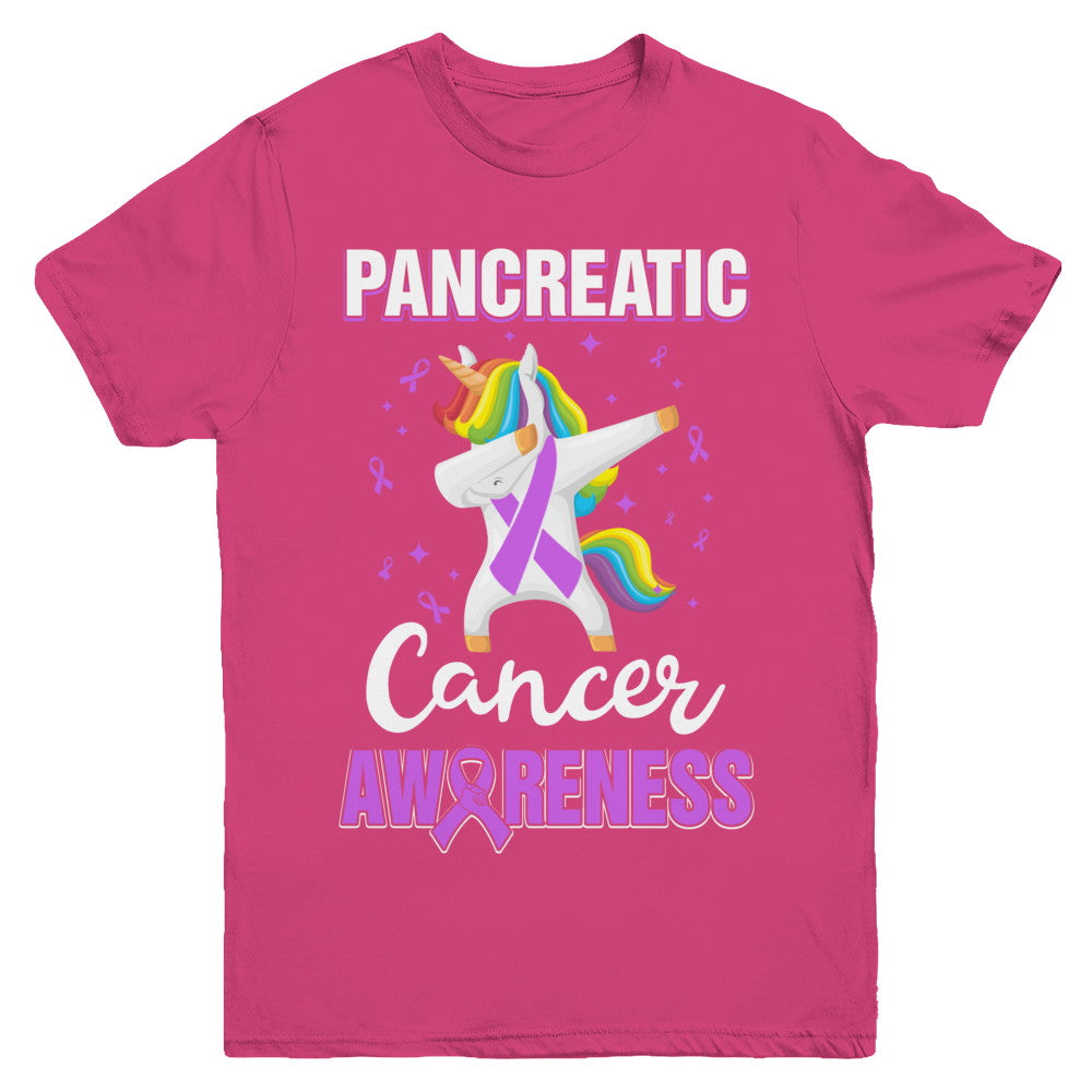 Inspirational Pancreatic Cancer Awareness Unicorn Support Youth Youth Shirt | Teecentury.com