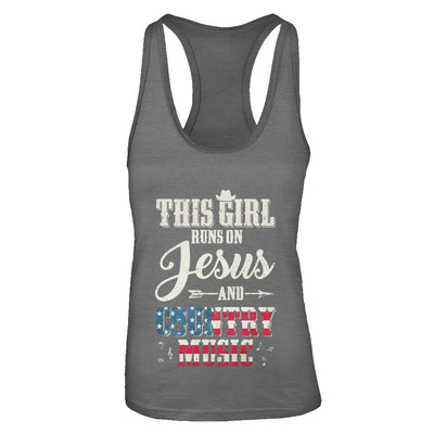 This Girl Runs On Jesus And Country Music T-Shirt & Tank Top | Teecentury.com