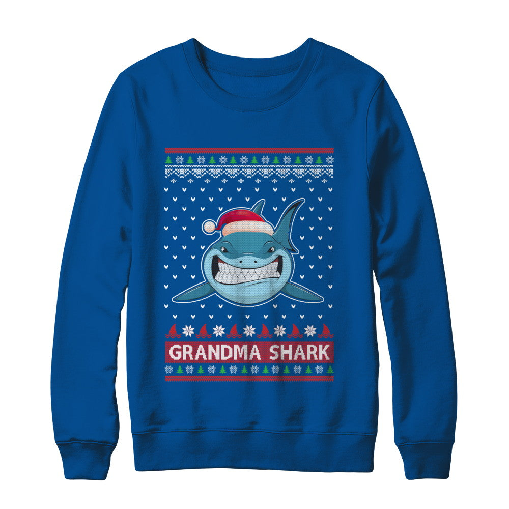 Santa Hat Grandma Shark Ugly Christmas Sweater T-Shirt & Sweatshirt | Teecentury.com