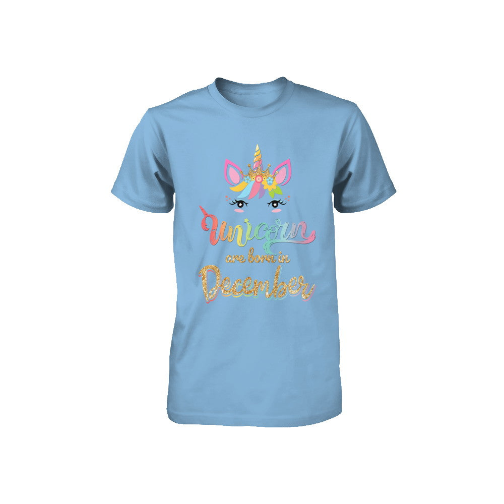 Cute Unicorns Are Born In December Birthday Gift Youth Youth Shirt | Teecentury.com