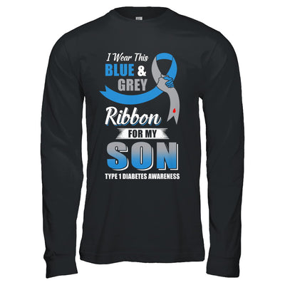 I Wear Blue And Gray For My Son Diabetes Awareness T-Shirt & Hoodie | Teecentury.com