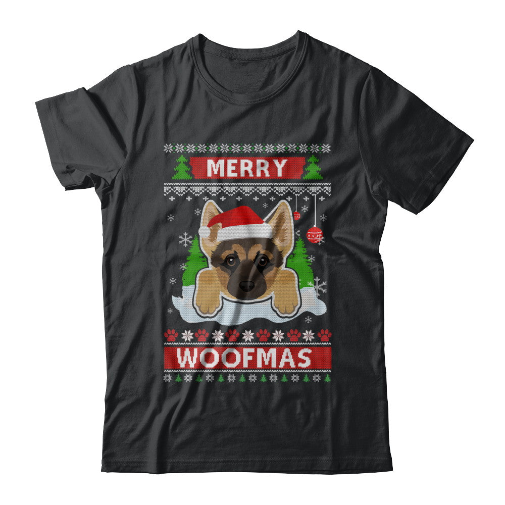 German Shepherd Merry Woofmas Ugly Christmas Sweater T-Shirt & Sweatshirt | Teecentury.com