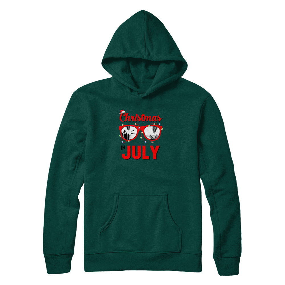 July In Christmas Santa Hat Sunglasses Summer Vacation T-Shirt & Tank Top | Teecentury.com