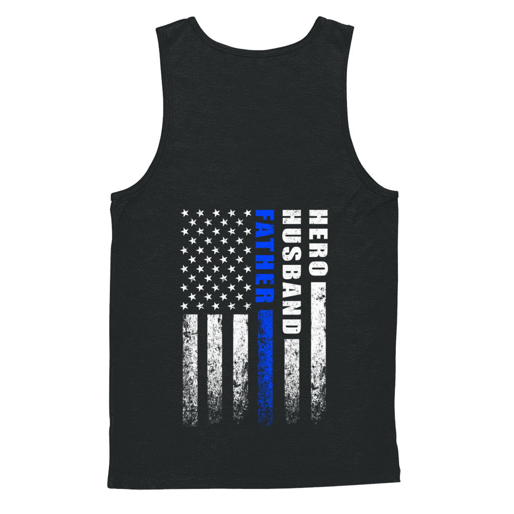 Police Thin Blue Line Husband Daddy Hero Fathers Day Gift T-Shirt & Hoodie | Teecentury.com