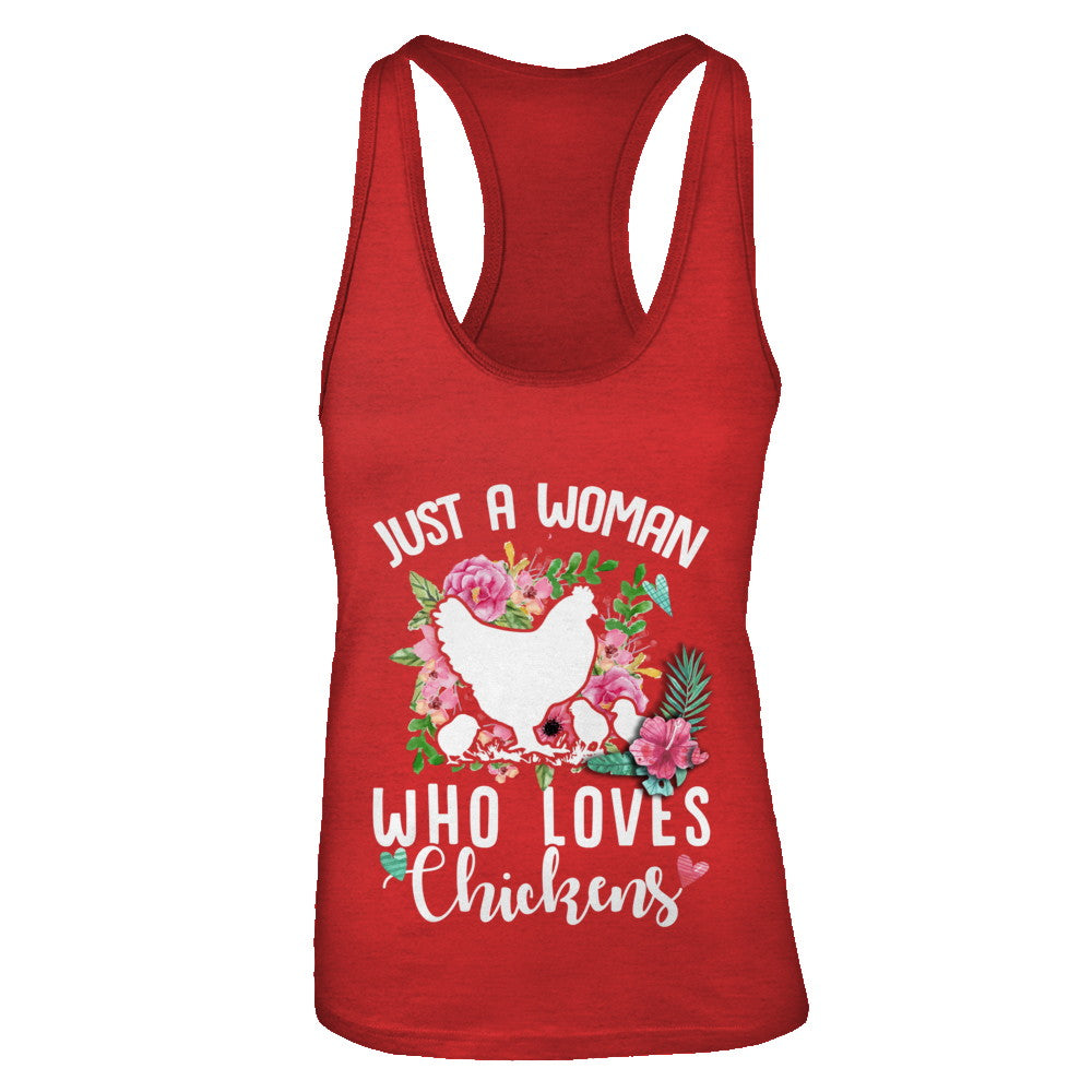 Just A Woman Who Loves Chickens T-Shirt & Tank Top | Teecentury.com