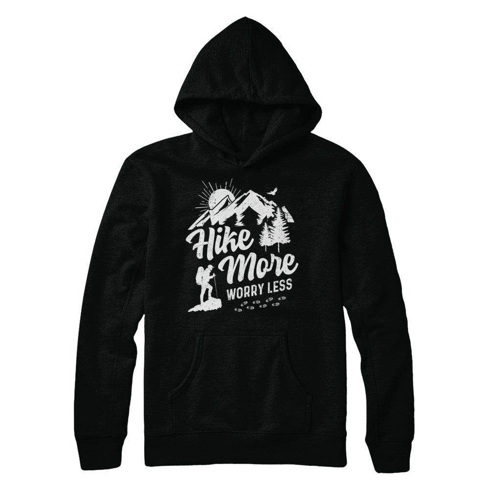 Hike More Worry Less Hiking Camping Sayings T-Shirt & Hoodie | Teecentury.com
