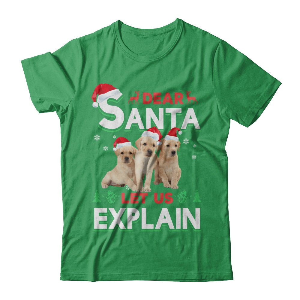 Dear Santa Funny Yellow Labrador Puppies Christmas Gift T-Shirt & Hoodie | Teecentury.com