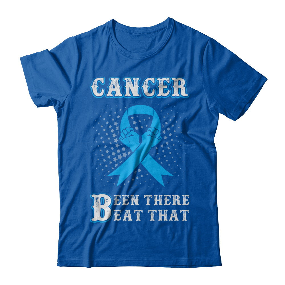 Prostate Cancer Warrior Survivor Blue Ribbon T-Shirt - Unisex Short Sleeve Tee For Awareness & Support