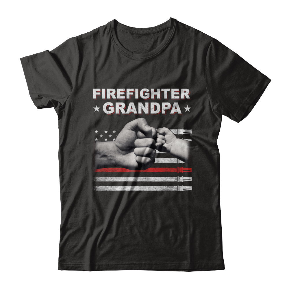 Firefighter Fireman Grandpa American Flag Fathers Day T-Shirt & Hoodie | Teecentury.com