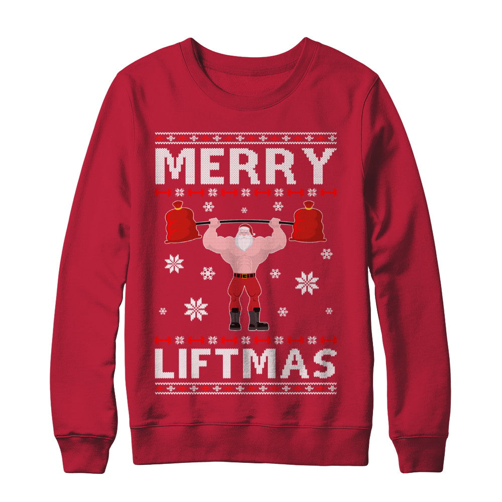 Christmas Merry Liftmas Santa Fitness Gym Ugly Sweater Shirt