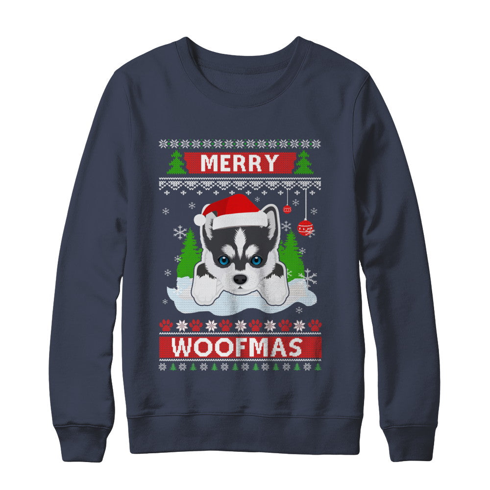 Siberian Husky Merry Woofmas Ugly Christmas Sweater T-Shirt & Sweatshirt | Teecentury.com