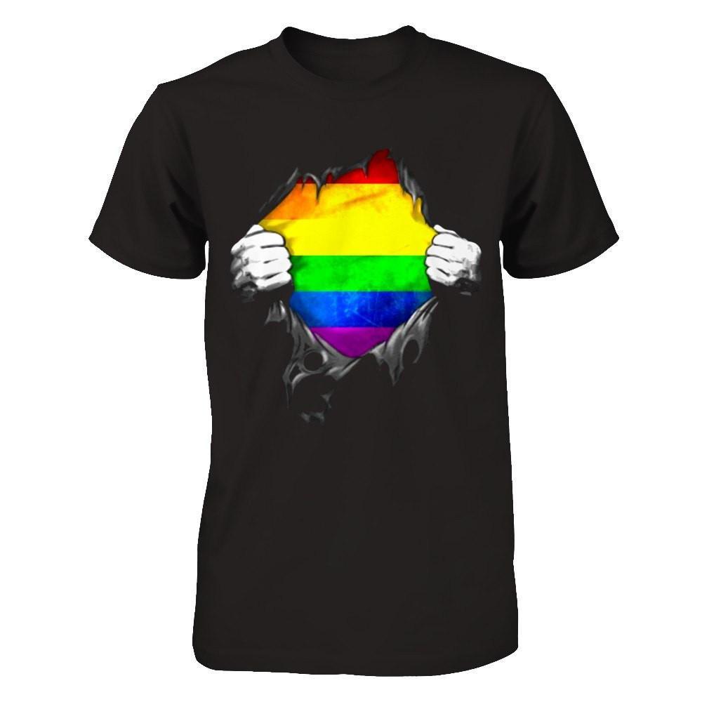 Rainbow Lesbian Gay Pride LGBT Super Stronger T-Shirt & Hoodie | Teecentury.com