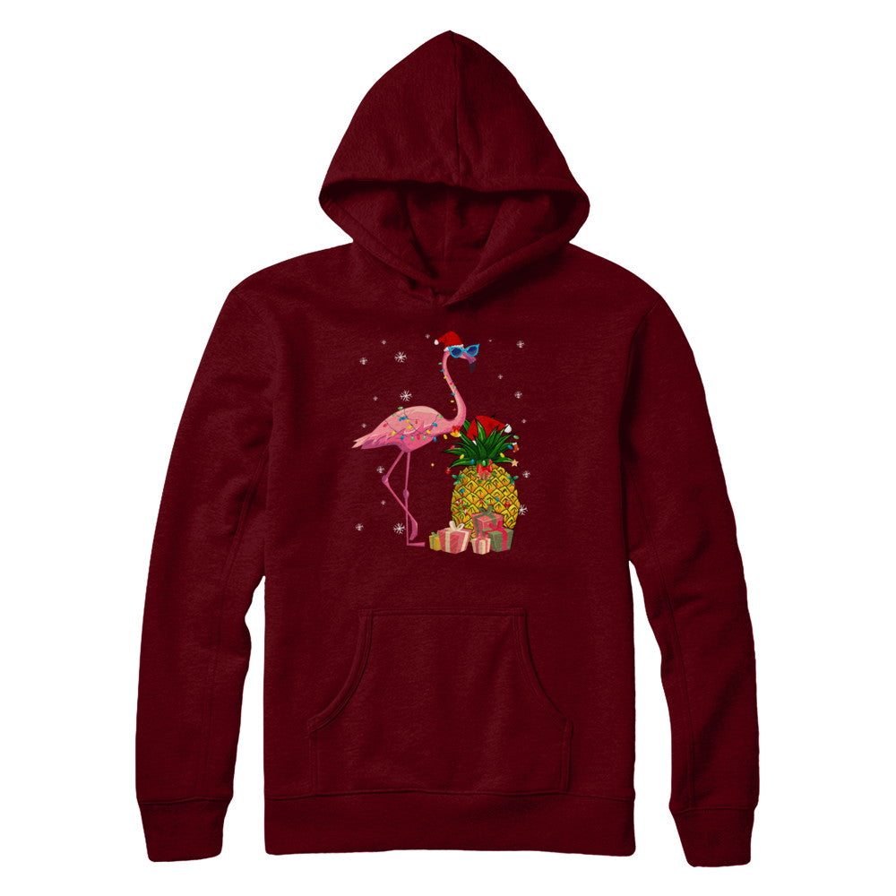 Santa Flamingo Hawaiian Pineapple Christmas Gifts T-Shirt & Sweatshirt | Teecentury.com