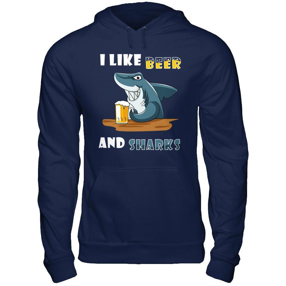 I Like Beer And Sharks T-Shirt & Hoodie | Teecentury.com