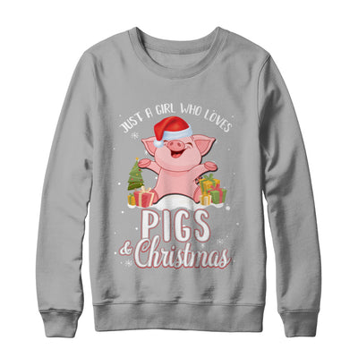 Just A Girl Who Loves Pigs And Christmas T-Shirt & Sweatshirt | Teecentury.com