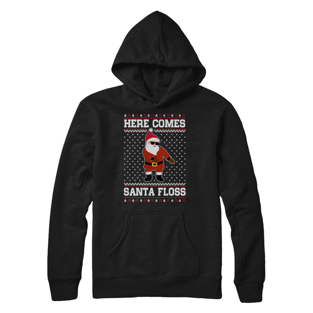 Here Comes Santa Floss Flossing Ugly Christmas Sweater T-Shirt & Sweatshirt | Teecentury.com