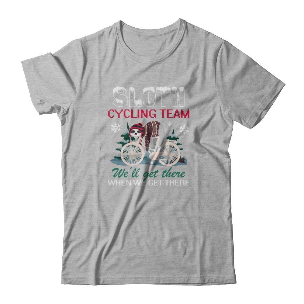 Sloth Cycling Team Lazy Sloth Sleeping On Bicycle Winter Snow T-Shirt & Tank Top | Teecentury.com