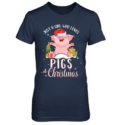 Just A Girl Who Loves Pigs And Christmas T-Shirt & Sweatshirt | Teecentury.com