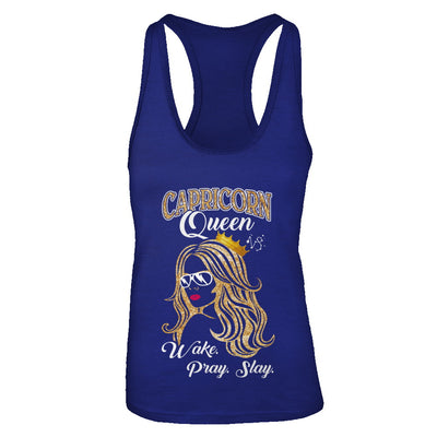 Capricorn Queen Wake Pray Slay December January Girl Birthday Gift T-Shirt & Tank Top | Teecentury.com