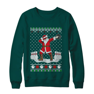 Dabbing Santa Claus Bowling Ugly Christmas Sweater T-Shirt & Sweatshirt | Teecentury.com