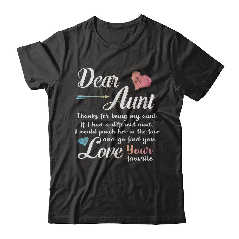Dear Aunt Thanks for Being My Aunt Gift Christmas T-shirts Pullover Hoodies Black/S