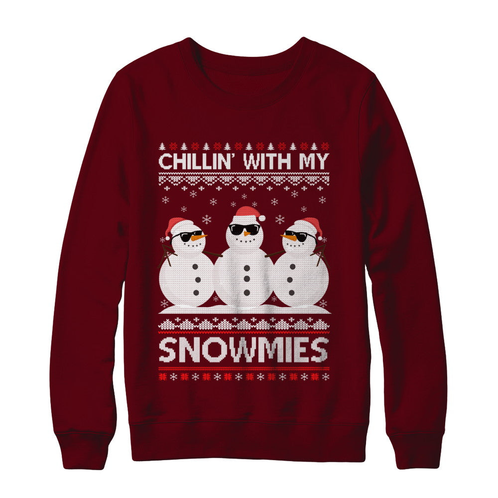 Chillin With My Snowmies Ugly Christmas Sweater T-Shirt & Sweatshirt | Teecentury.com