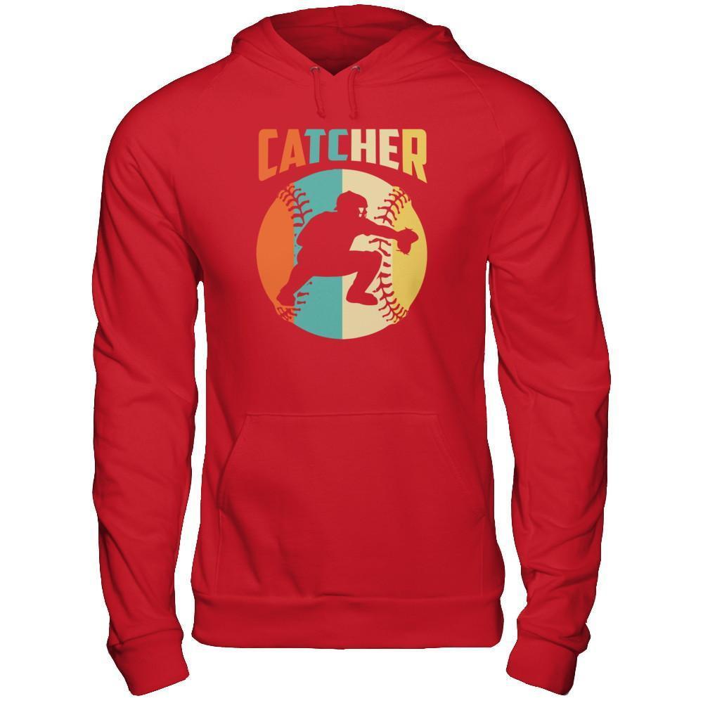 Classic Vintage Retro Style Catcher Baseball T-Shirt & Hoodie | Teecentury.com