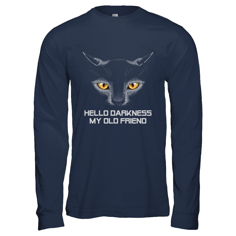 Halloween Hello Darkness My Old Friend Black Cat Shirt Hoodie Teecentury