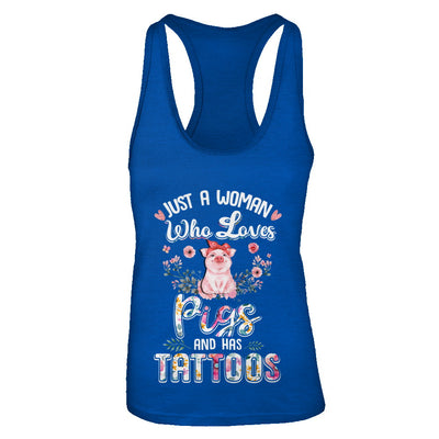 Just A Woman Who Loves Pigs And Has Tattoos T-Shirt & Tank Top | Teecentury.com