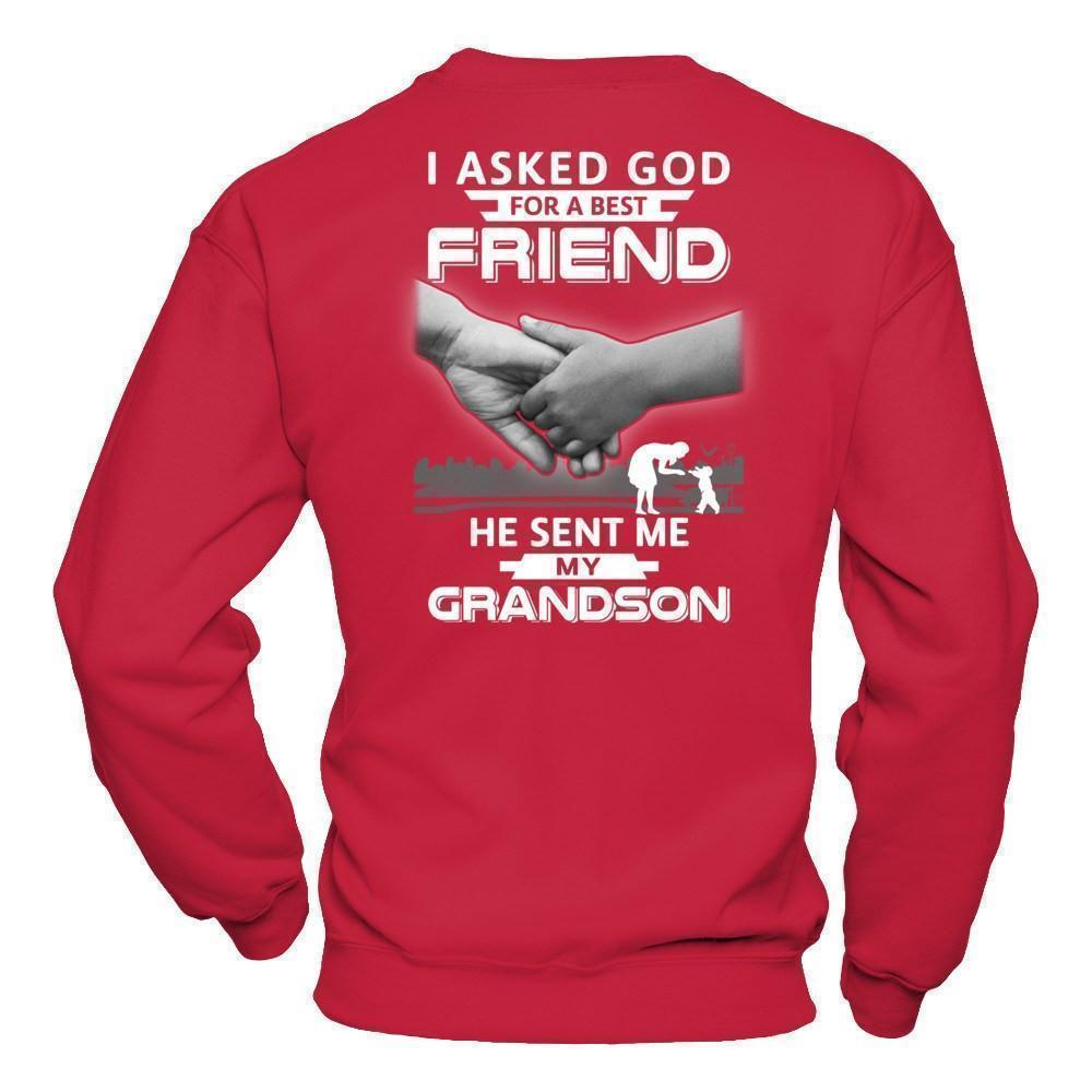 I Asked God For A Best Friend He Sent Me My Grandson T-Shirt & Hoodie | Teecentury.com