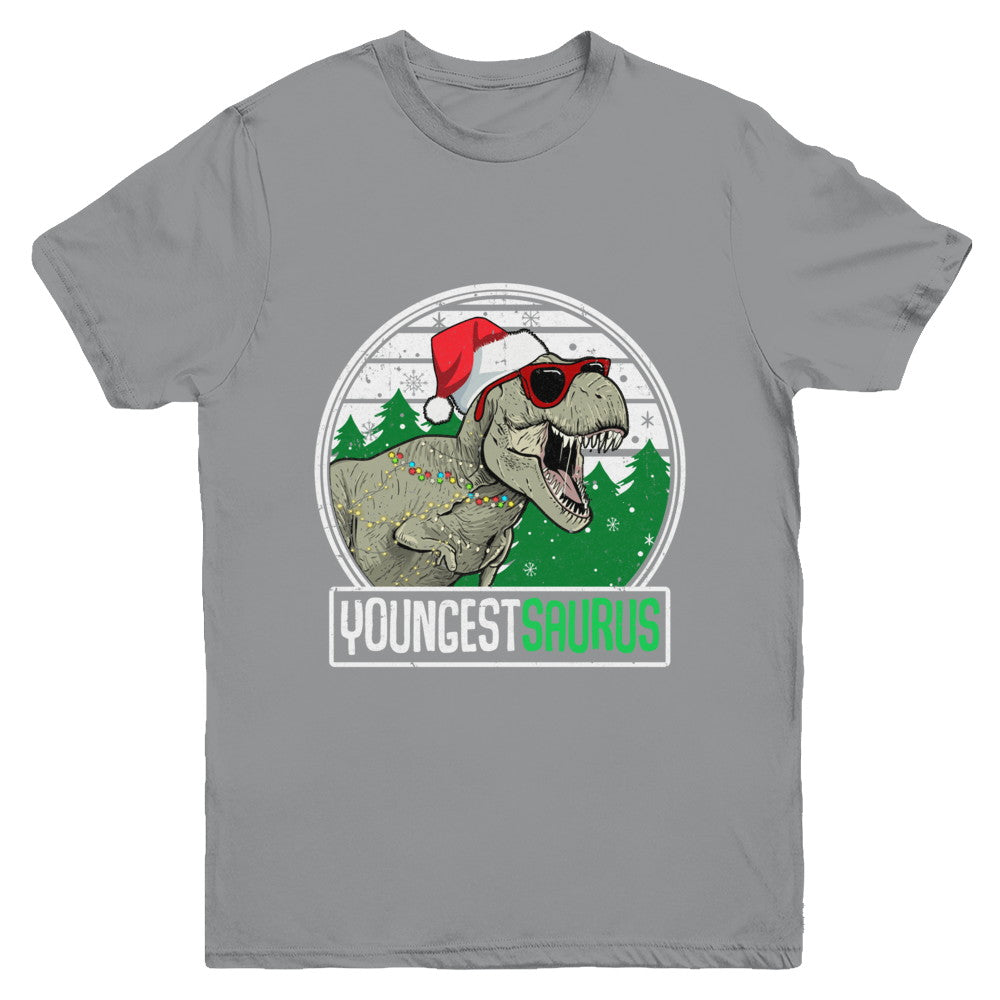 Youngestsaurus Youngest Dinosaur T-Rex Family Christmas Youth Youth Shirt | Teecentury.com