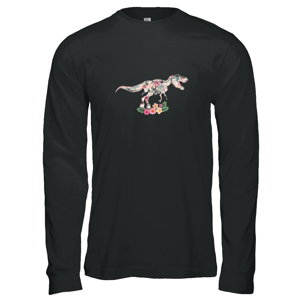 Funny Saurus Dinosaur T-Rex Flower T-Shirt & Tank Top | Teecentury.com