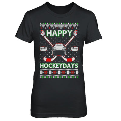 Happy Hockeydays Hockey Ugly Christmas Sweater T-Shirt & Sweatshirt | Teecentury.com