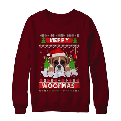 Boxer Merry Woofmas Ugly Christmas Sweater T-Shirt & Sweatshirt | Teecentury.com