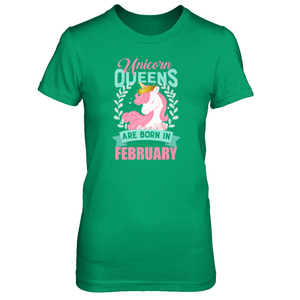 Unicorn Queens Are Born In February Birthday Gift T-Shirt & Tank Top | Teecentury.com