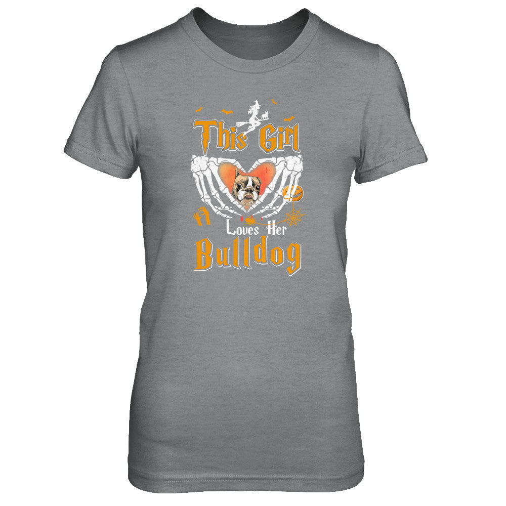 This Girl Love Her Dog Bulldog Halloween T-Shirt & Tank Top | Teecentury.com