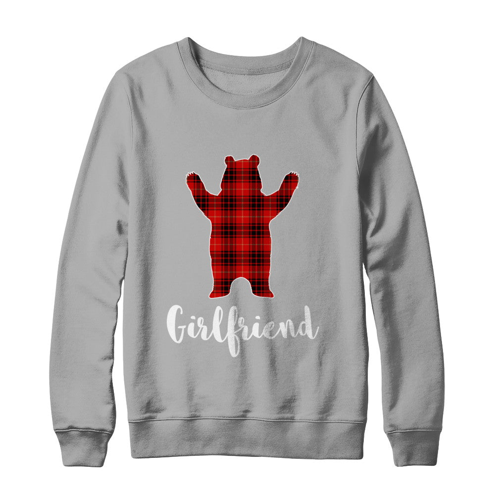 Red Girlfriend Bear Buffalo Plaid Family Christmas Pajamas T-Shirt & Sweatshirt | Teecentury.com