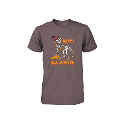 Funny Happy Halloween T-Rex Skeleton Dinosaur Youth Youth Shirt | Teecentury.com