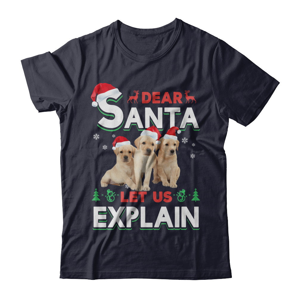 Dear Santa Funny Yellow Labrador Puppies Christmas Gift T-Shirt & Hoodie | Teecentury.com