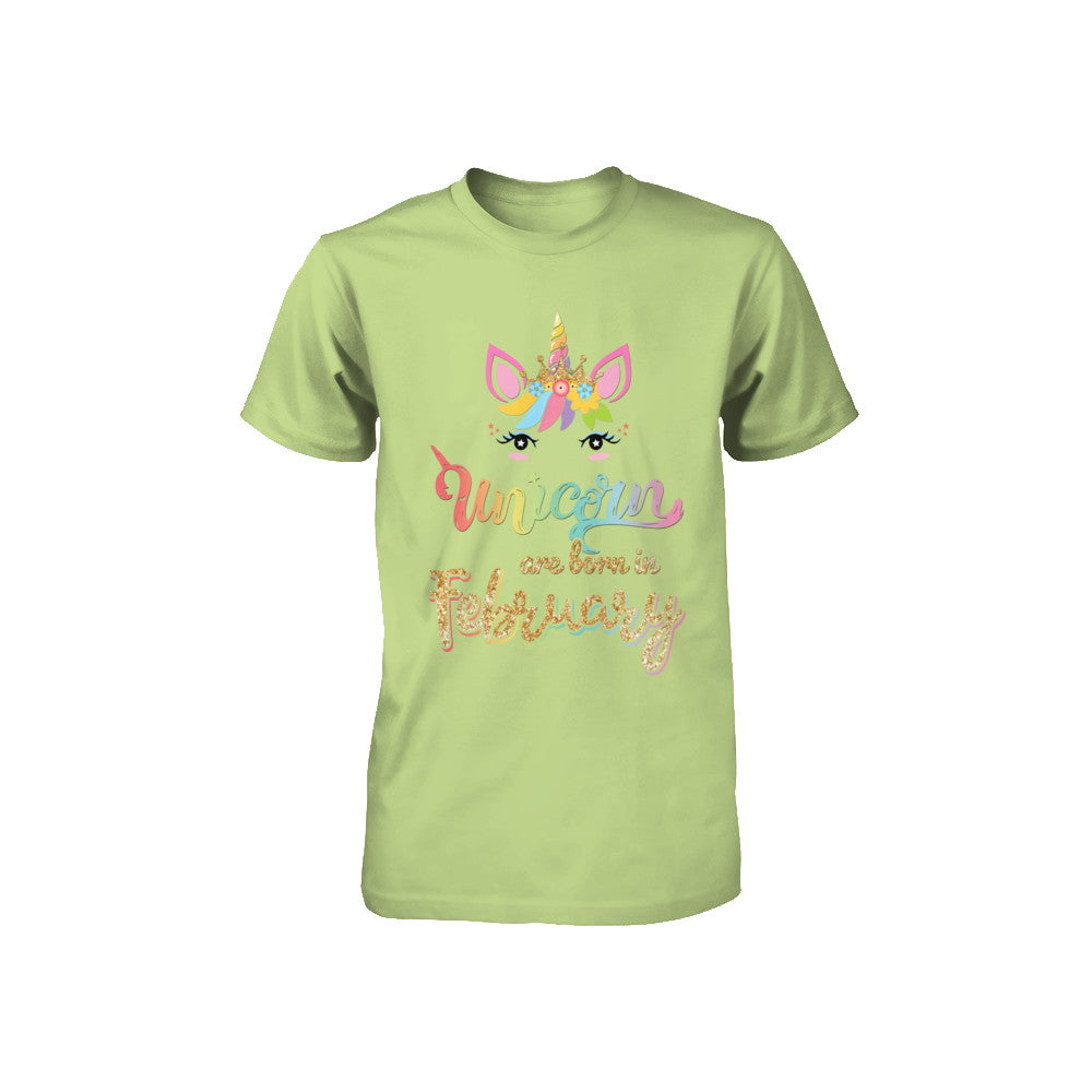 Cute Unicorns Are Born In February Birthday Gift Youth Youth Shirt | Teecentury.com