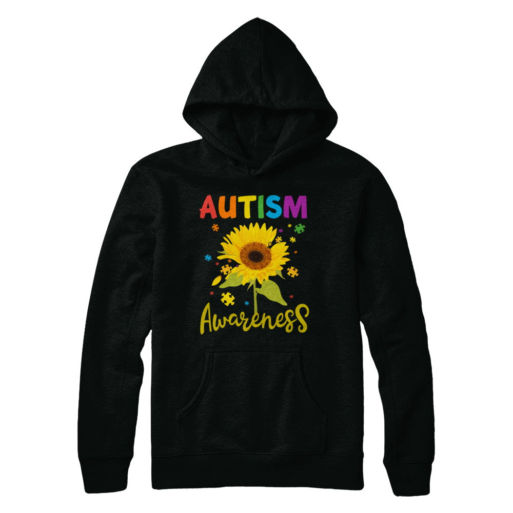 Autism Awareness Puzzle Sunflower T-Shirt & Hoodie | Teecentury.com