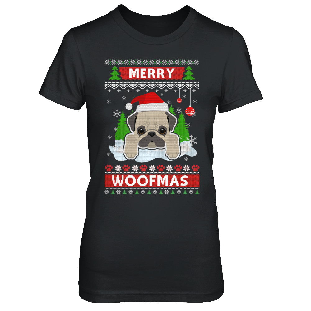 Pug Merry Woofmas Ugly Christmas Sweater T-Shirt & Sweatshirt | Teecentury.com