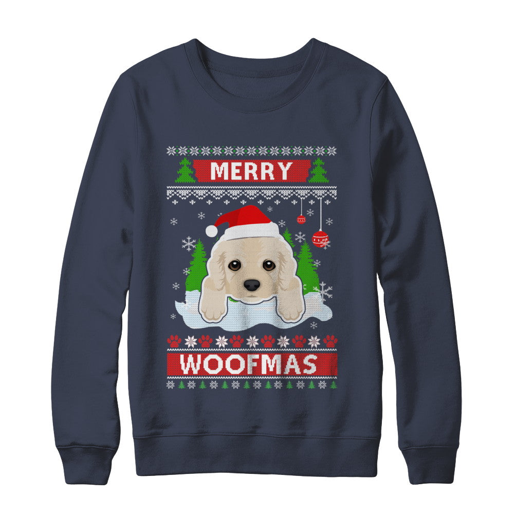 Golden Retriever Merry Woofmas Ugly Christmas Sweater T-Shirt & Sweatshirt | Teecentury.com