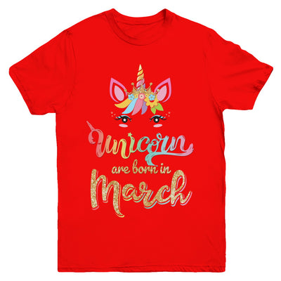 Cute Unicorns Are Born In March Birthday Gift Youth Youth Shirt | Teecentury.com