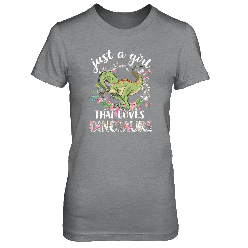 Saurus Just A Girl That Loves Dinosaurs T-Rex Gift T-Shirt & Tank Top | Teecentury.com
